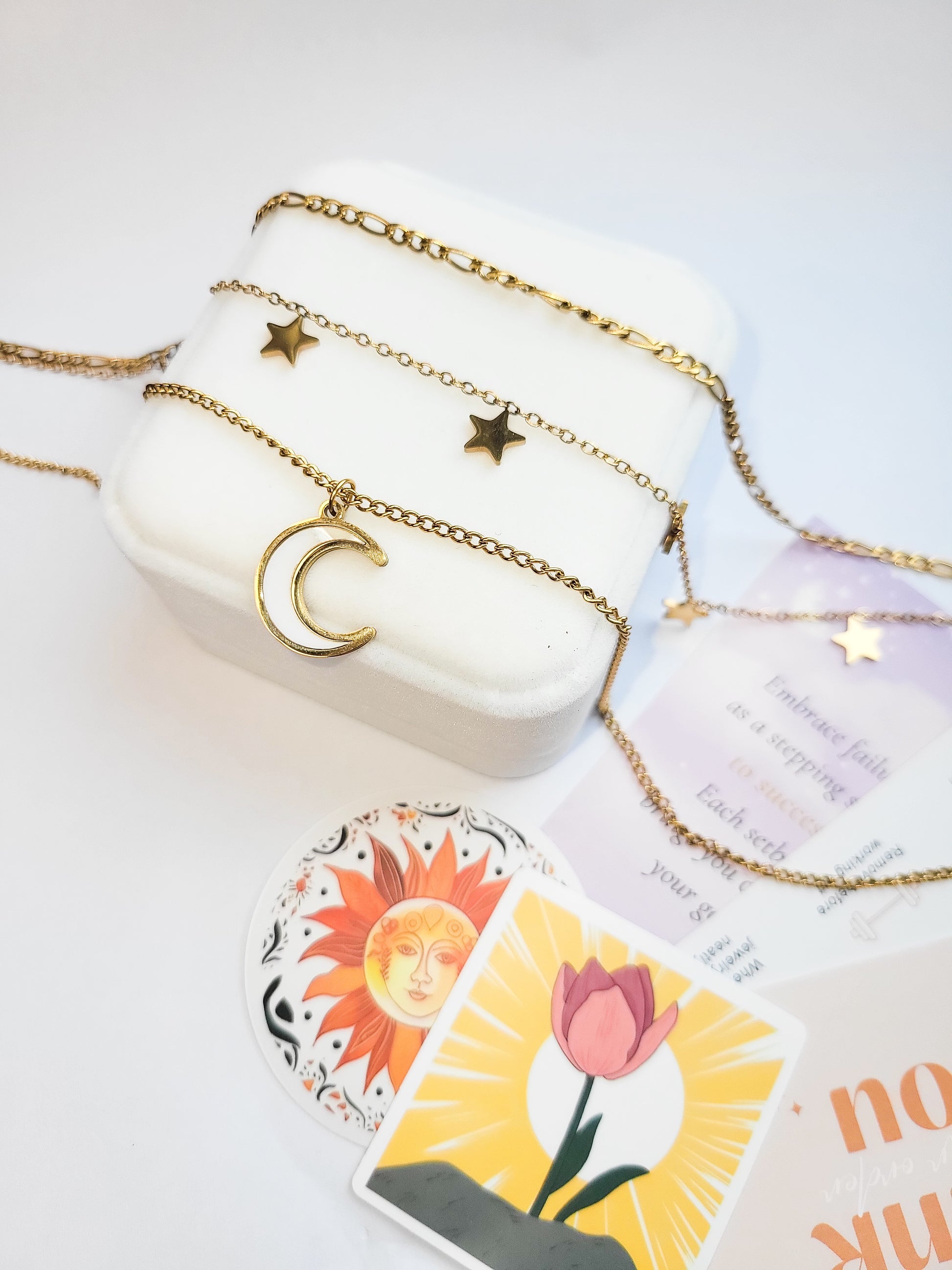 Moon & Stars Triple Chain