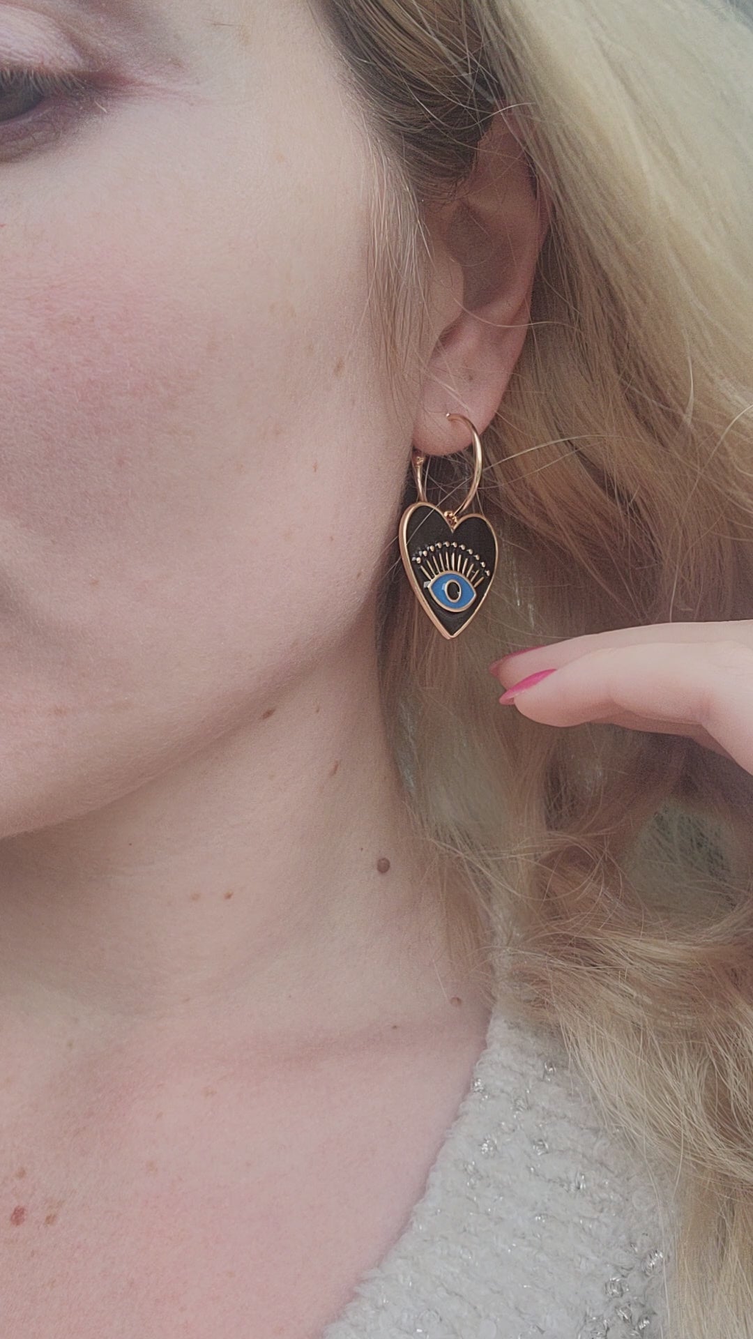 Black Eye of Protection Earrings